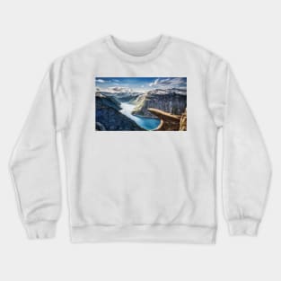 Trolltunga Norway Fjord Painting Crewneck Sweatshirt